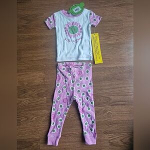 Life is Good Pink White Daisy Print Top & Stretchy Pants Girl's Size 0-3 Months